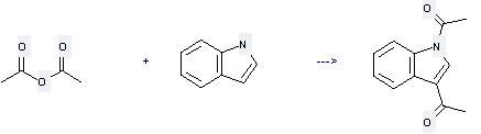 Ethanone,1,1'-(1H-indole-1,3-diyl)bis- can be prepared by indole and acetic acid anhydride